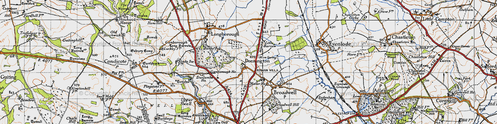 Old map of Donnington in 1946