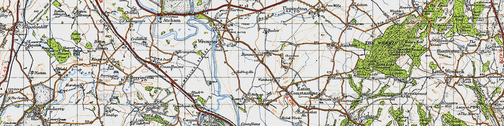 Old map of Donnington in 1947