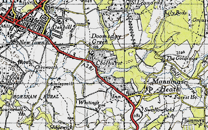 Old map of Doomsday Green in 1940