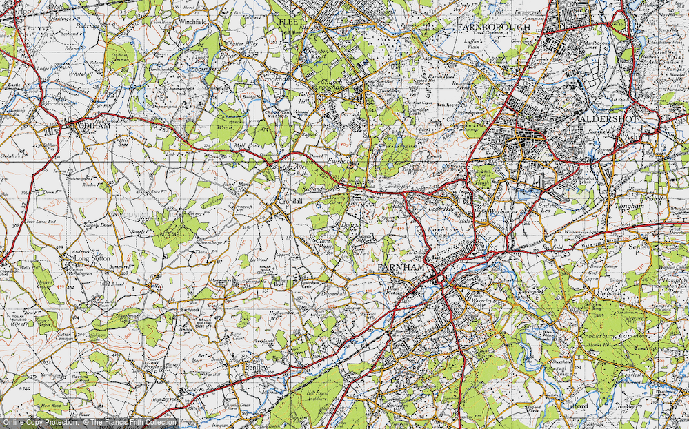 Old Map of Dora's Green, 1940 in 1940