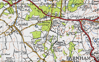 Old map of Dora's Green in 1940