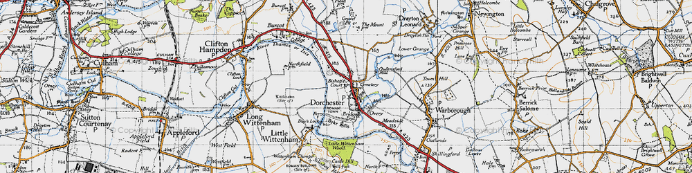 Old map of Dorchester in 1947