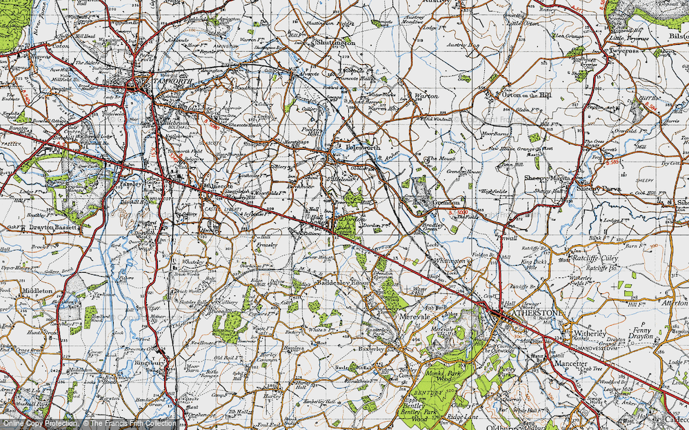 Old Map of Dordon, 1946 in 1946