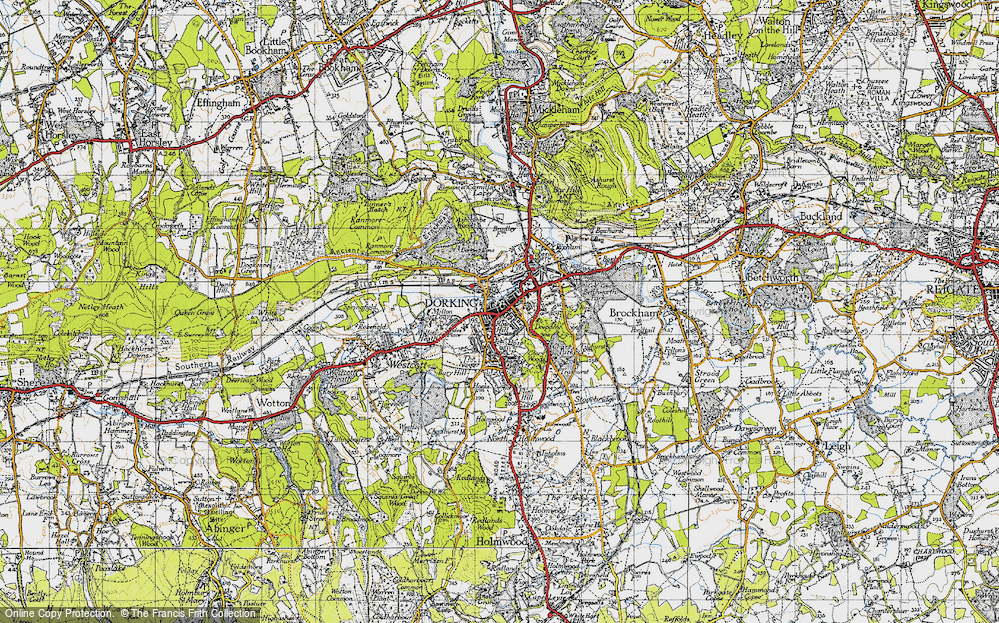 Old Map of Dorking, 1940 in 1940