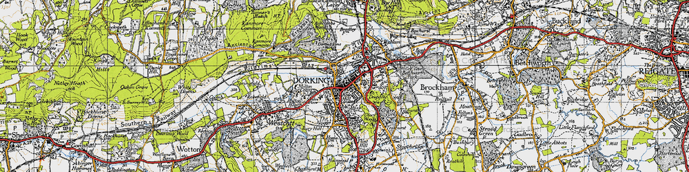 Old map of Dorking in 1940