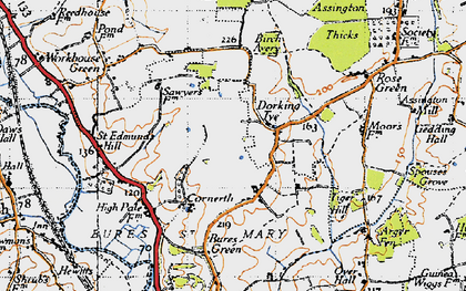 Old map of Dorking Tye in 1946