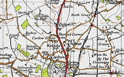 Old map of Dorley's Corner in 1946