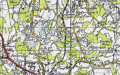 Old map of Dormans Park in 1946