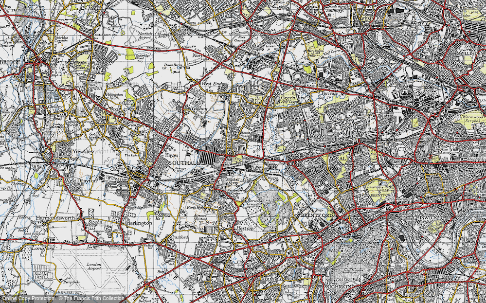 Old Map of Dormer's Wells, 1945 in 1945