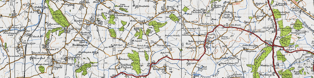 Old map of Dormston in 1947