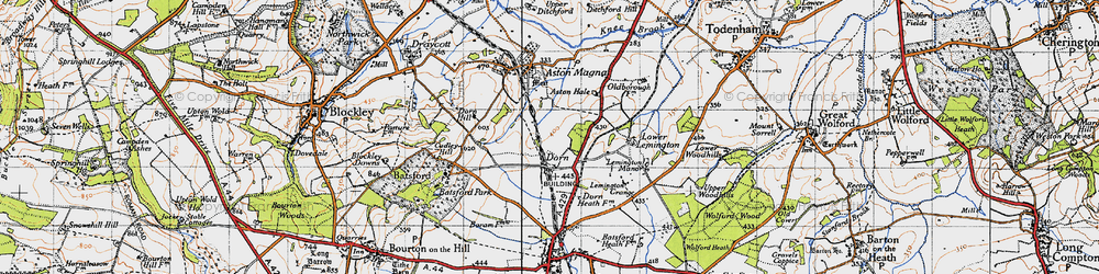 Old map of Dorn in 1946
