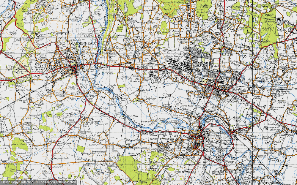Old Map of Dorney, 1945 in 1945