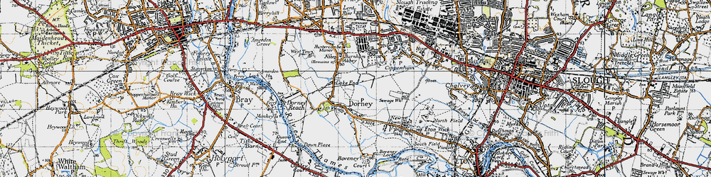 Old map of Dorney in 1945