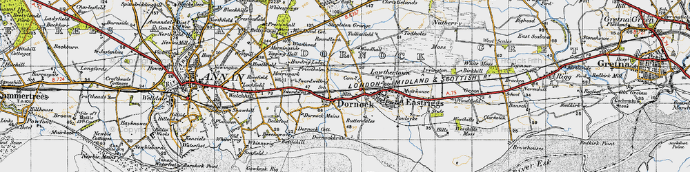 Old map of Dornock in 1947