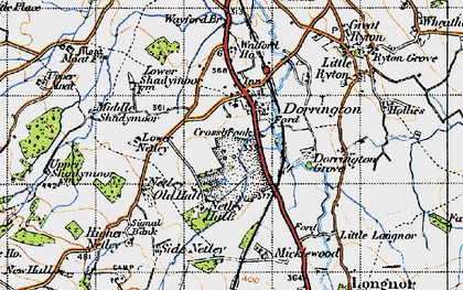 Old map of Dorrington in 1947