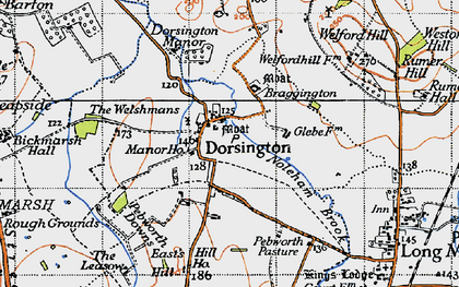 Old map of Braggington House in 1946