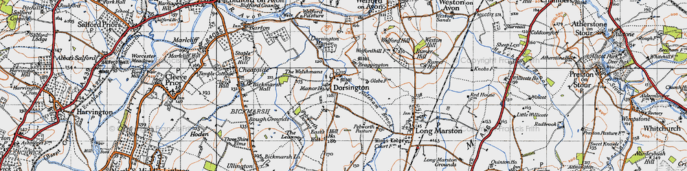 Old map of Dorsington in 1946