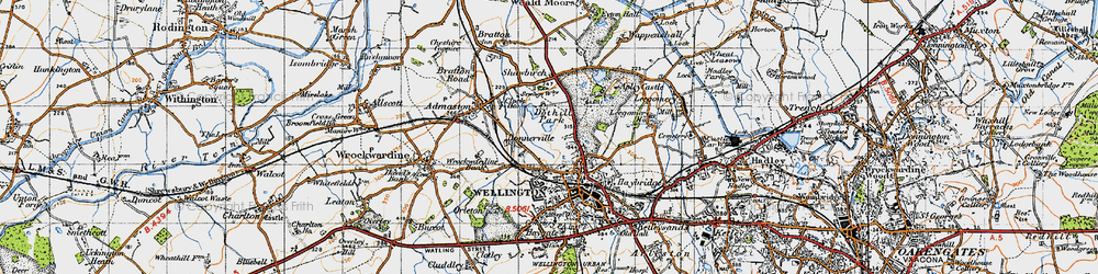 Old map of Dothill in 1947