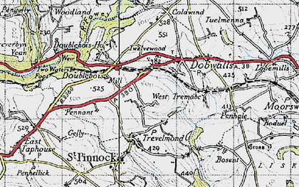 Old map of Doublebois in 1946