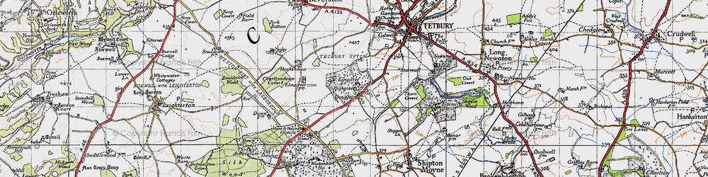 Old map of Doughton in 1946