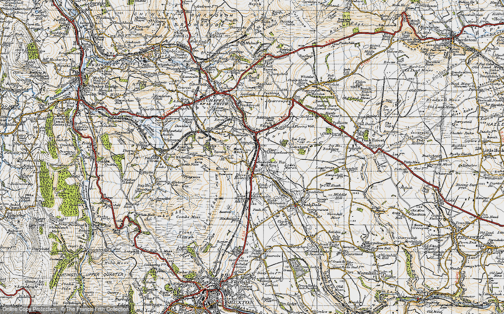 Old Map of Dove Holes, 1947 in 1947