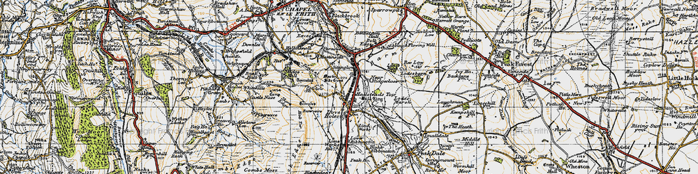 Old map of Dove Holes in 1947