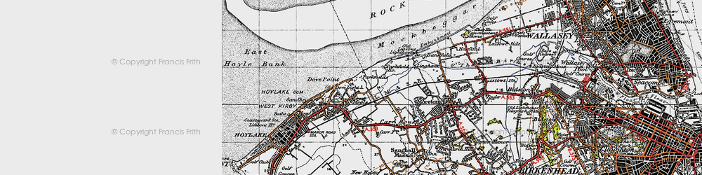 Old map of Dove Point in 1947
