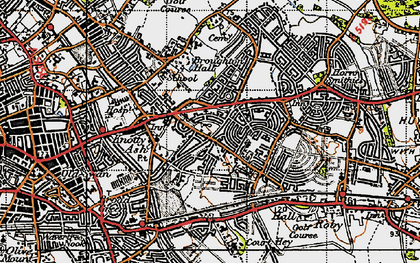 Old map of Dovecot in 1947