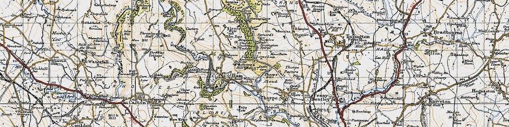 Old map of Tissington Spires in 1946