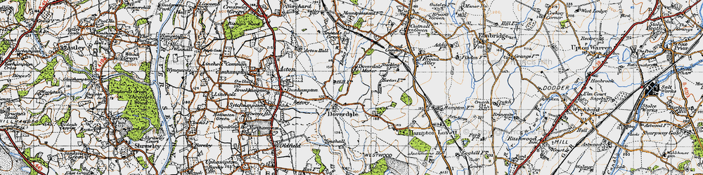 Old map of Doverdale in 1947