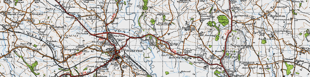 Old map of Doveridge in 1946