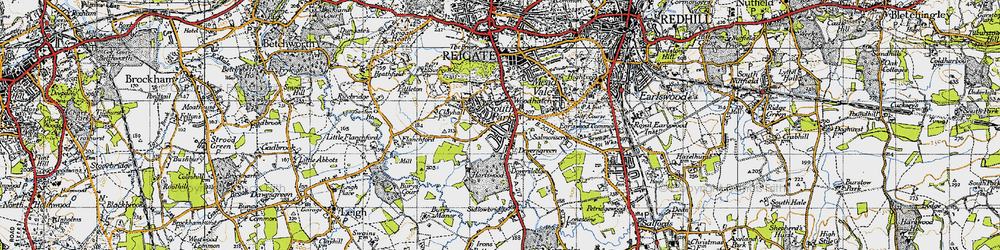 Old map of Doversgreen in 1940