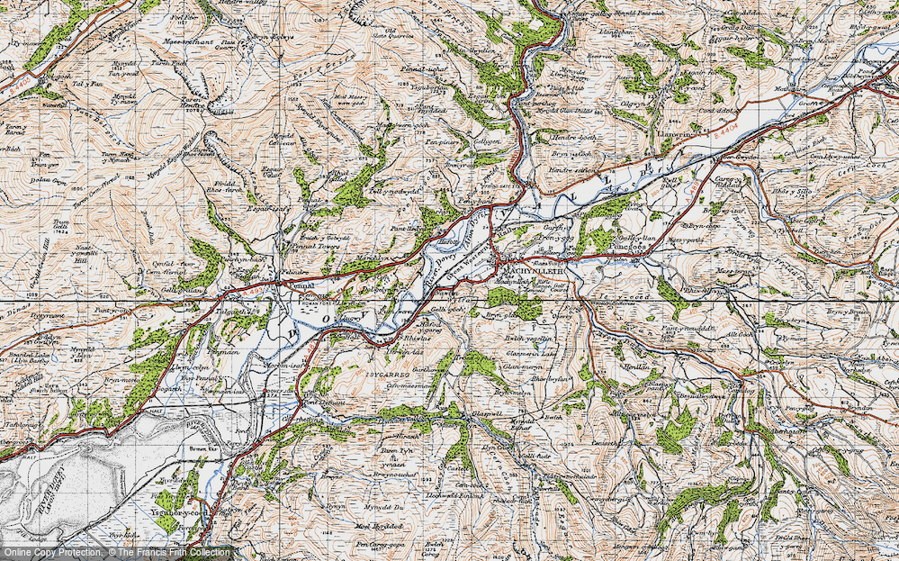 Old Map of Historic Map covering Bron-yr-aur in 1947