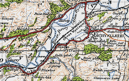 Old map of Dovey Valley in 1947