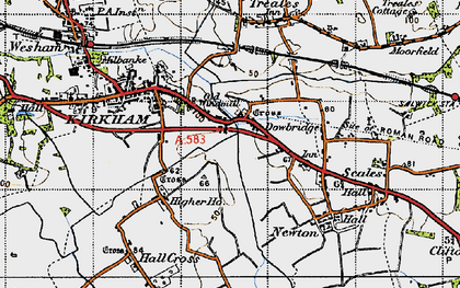 Old map of Dowbridge in 1947