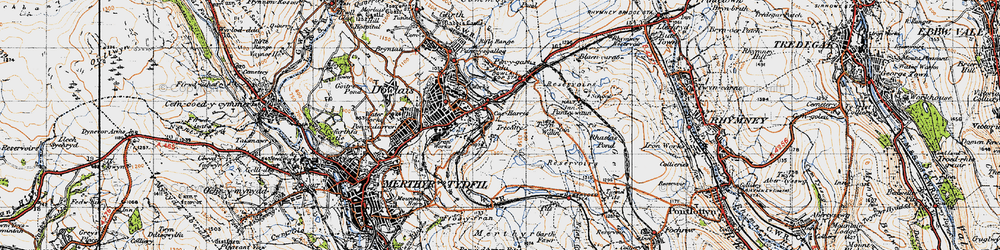 Old map of Dowlais in 1947