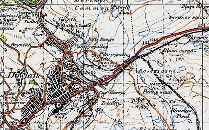 Old map of Dowlais Top in 1947