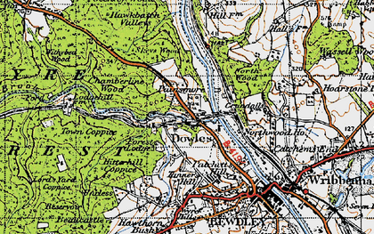 Old map of Dowles in 1947