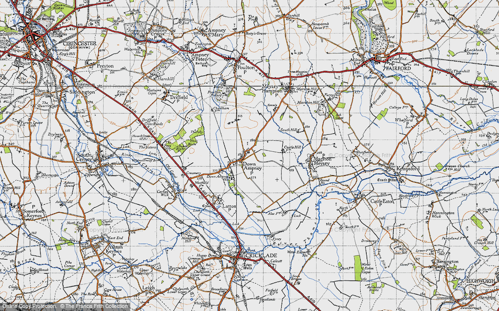 Old Map of Down Ampney, 1947 in 1947