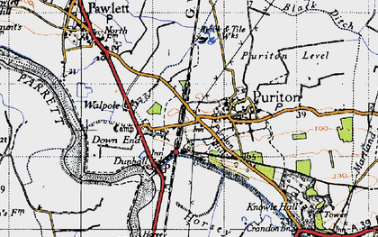 Old map of Down End in 1946