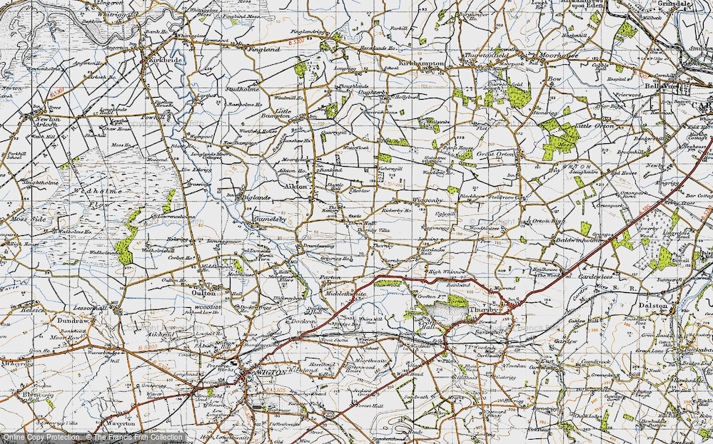 Old Map of Down Hall, 1947 in 1947