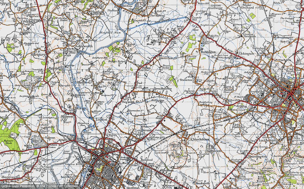 Old Map of Down Hatherley, 1947 in 1947