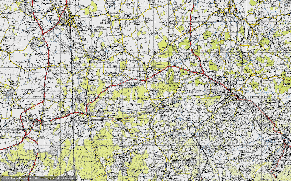 Old Map of Historic Map covering Rowfant in 1946