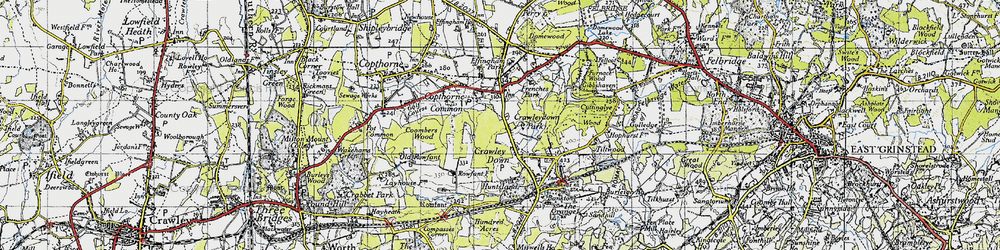 Old map of Down Park in 1946