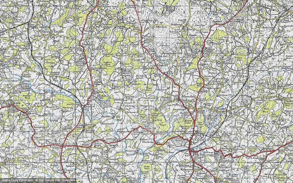 Old Map of Down Street, 1940 in 1940