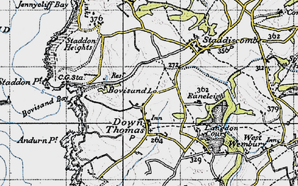 Old map of Down Thomas in 1946