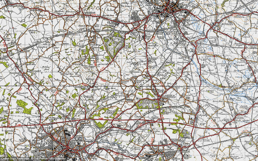 Old Map of Downall Green, 1947 in 1947