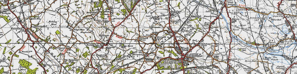 Old map of Downall Green in 1947
