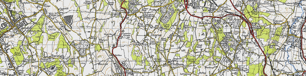 Old map of Downe in 1946