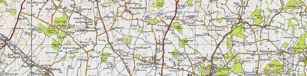 Old map of Downend in 1947